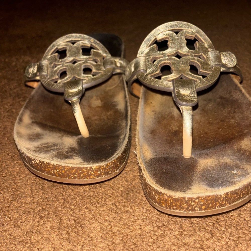 Tory Burch Sandals with Gold Accents